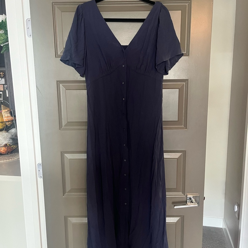 Casual Navy Blue Maxi Dress